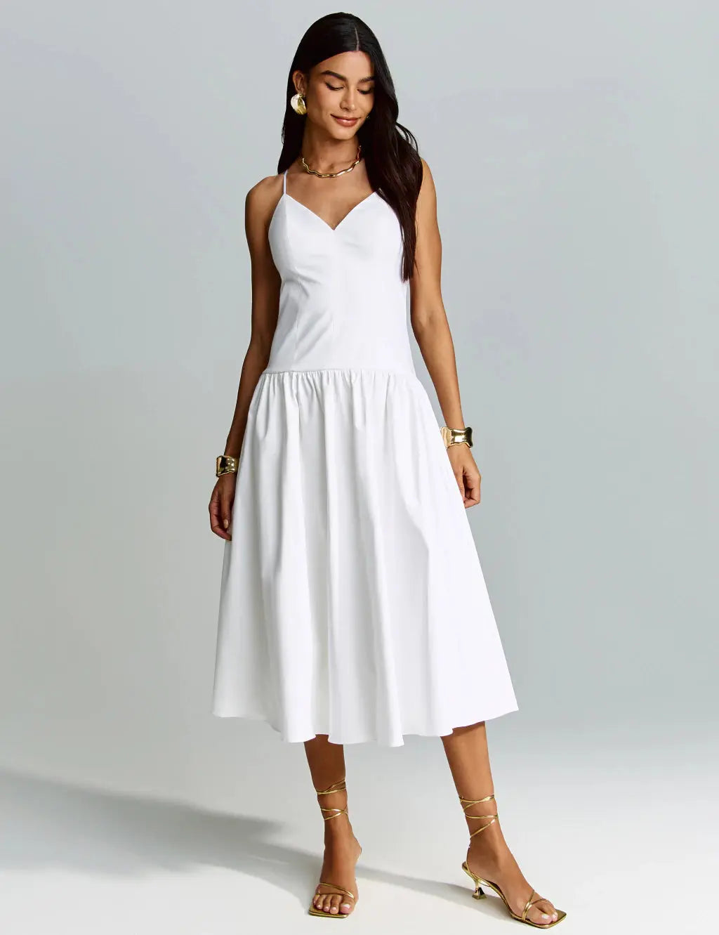 Vestido Midi Com Amarração Nas Costas Améline Lumivé